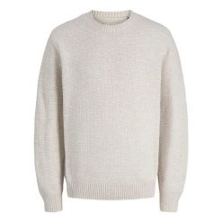 Sweter Jack & Jones Blue Jeremy Stone szary. Niebieskie swetry męskie Jack&Jones, bez wzorów, bez kołnierzyka. Za 211.46 zł.