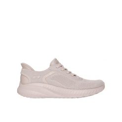 Buty sportowe damskie Skechers Bobs Squad-Chaos SLIP-INS. Brązowe buty sportowe na co dzień damskie Skechers, bez wzorów, z materiału. Za 299.00 zł.