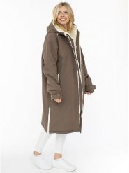 Zwillingsherz Parka w kolorze jasnobrązowym rozmiar: L/XL. Brązowe parki damskie Zwillingsherz, l, z aplikacjami. Za 319.95 zł.