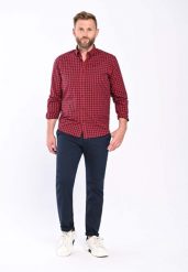 Granatowe spodnie chinosy R-PARKS. Niebieskie spodnie materiałowe męskie Volcano, z aplikacjami, z materiału, klasyczne, plus size. Za 179.99 zł.