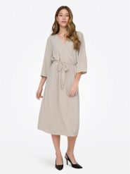 JDY Sukienka letnia Lion 15207813 Beżowy Regular Fit. Brązowe sukienki damskie JDY, na lato, bez wzorów, z syntetyku, bez kołnierzyka, bez ramiączek. Za 109.99 zł.