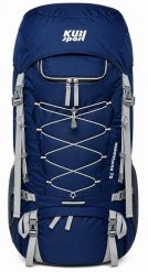 Plecak Mountains 75 L na wymagające wędrówki górskie. Niebieskie plecaki męskie KUBISPORT, bez wzorów, z materiału. Za 279.00 zł.