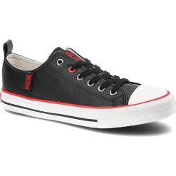 Czarne Trampki Big Star Modne Buty Damskie Półbuty. Czarne półbuty damskie Big Star, z aplikacjami, z materiału, retro, bez obcasa, na płaskiej podeszwie. Za 109.00 zł.