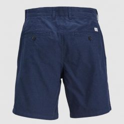 Szorty Jack & Jones Stace Summer Navy. Niebieskie szorty męskie Jack&Jones, bez kołnierzyka. Za 177.62 zł.