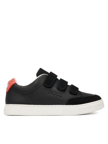 BOSS Sneakersy J52818 S Czarny. Czarne buty sportowe chłopięce Boss, bez wzorów, ze skóry, bez zapięcia. Za 349.99 zł.