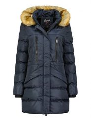 Geographical Norway Płaszcz zimowy "Boxe" w kolorze granatowym rozmiar: L. Niebieskie płaszcze damskie Geographical Norway, na zimę, l, bez wzorów, z puchu. Za 243.27 zł.