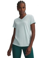 Under Armour Koszulka sportowa w kolorze turkusowym rozmiar: XS. Niebieskie bluzki sportowe damskie Under Armour, xs, z materiału, bez kołnierzyka, bez ramiączek. Za 69.95 zł.