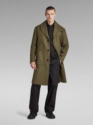 G-Star Wełniany płaszcz w kolorze khaki rozmiar: L. Brązowe płaszcze męskie G-Star, na zimę, l, bez wzorów, z wełny, retro. Za 832.64 zł.