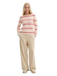 Tom Tailor Sweter w kolorze biało-beżowo-czerwonym rozmiar: 3XL. Białe swetry klasyczne damskie Tom Tailor, xl, z bawełny, bez kołnierzyka. Za 78.47 zł.