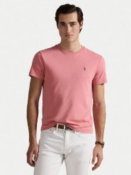 Polo Ralph Lauren T-Shirt 710740727096 Różowy Custom Slim Fit. Czerwone koszulki polo męskie Polo Ralph Lauren, m, bez wzorów, z bawełny, bez ramiączek. Za 279.99 zł.