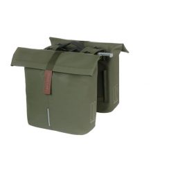 Torba z podwójną sakwą „City Double Pannier Bag MIK 2.0”, zielony mech. Zielone shopper bag damskie BASIL, bez wzorów, duże, bez dodatków. Za 436.35 zł.