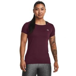 Koszulka damska Under Armour HG Armour SS. Czerwone bluzki sportowe damskie Under Armour, xs, bez wzorów, bez ramiączek. Za 79.99 zł.