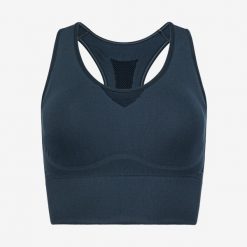 Stanik sportowy damski FLEX Seamless Bra. Niebieskie biustonosze sportowe damskie HEAD, bez wzorów, z dzianiny. W wyprzedaży za 182.00 zł.