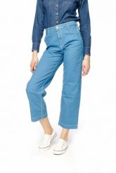 SPODNIE DAMSKIE LEE WIDE LEG INDIGO INDIGO L31GEZFG 112107107. Niebieskie spodnie materiałowe damskie Lee, bez wzorów, z jeansu. W wyprzedaży za 89.99 zł.