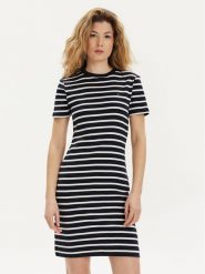 Tommy Hilfiger Sukienka codzienna New Cody WW0WW42721 Granatowy Slim Fit. Niebieskie sukienki damskie Tommy Hilfiger, na co dzień, xs, bez wzorów, z bawełny, bez kołnierzyka, bez ramiączek, proste. Za 429.99 zł.
