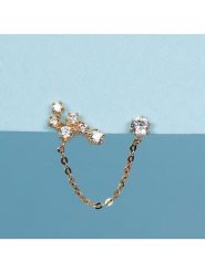 OR ÉCLAT Złote kolczyki-wkrętki "Sweet Linl" z cyrkoniami rozmiar: onesize. Żółte kolczyki damskie Or Éclat, z cyrkonią, złote. Za 391.99 zł.