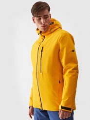 4F Kurtka narciarska membrana 15000 męska - żółta 3XL. Żółte kurtki narciarskie i snowboardowe damskie 4f, m, z aplikacjami, z dzianiny, z kapturem, narciarskie, thinsulate. W wyprzedaży za 499.99 zł.