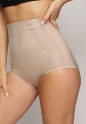 Beżowe Majtki Modelujące z Wysoką Talią Elissia. Brązowe bielizna wyszczuplająca Renee, z tkaniny. Za 24.99 zł.