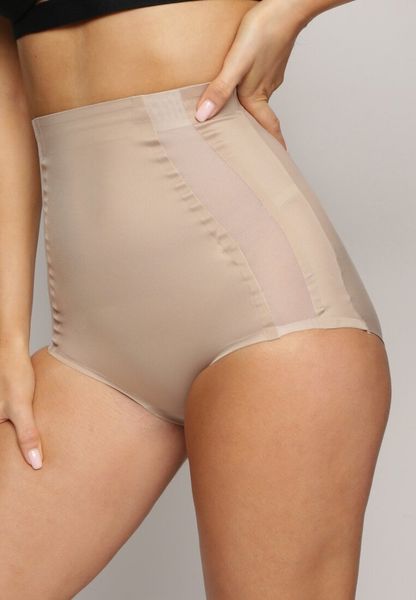 Beżowe Majtki Modelujące z Wysoką Talią Elissia. Brązowe bielizna wyszczuplająca Renee, z tkaniny. Za 39.99 zł.