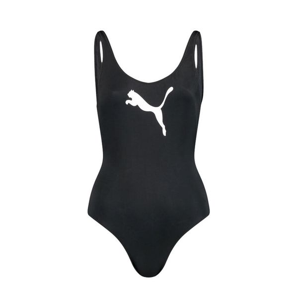 Kostium kąpielowy damski Puma Swim. Czarne stroje jednoczęściowe damskie Puma, l, bez wzorów. Za 135.99 zł.