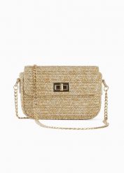 Torebka słomkowa na ramię. Brązowe torebki klasyczne damskie bonprix, bez wzorów, małe, bez dodatków. Za 109.99 zł.