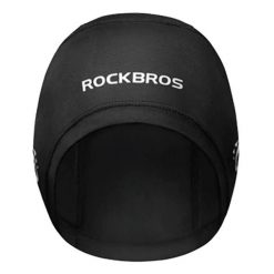 Czapka rowerowa z wycięciami na okulary - czarna. Czarne czapki męskie ROCKBROS, bez wzorów, z materiału, sportowe. Za 67.60 zł.