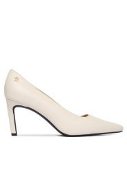 Tommy Hilfiger Czółenka Th Logo Lth Pump Slanted Hl FW0FW09008 Écru. Czółenka damskie Tommy Hilfiger, bez wzorów, ze skóry, bez obcasa. Za 649.99 zł.