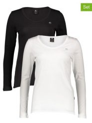 G-Star Koszulki (2 szt.) w kolorze czarno-białym rozmiar: L. Białe t-shirty damskie G-Star, l, bez wzorów, bez kołnierzyka. Za 139.87 zł.