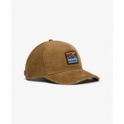 Damska czapka typu trucker Superdry. Brązowe czapki z daszkiem damskie Superdry., bez wzorów. Za 148.20 zł.