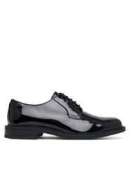 HUGO Półbuty Lysander 50573087 Czarny. Czarne buty wizytowe męskie Hugo, z lakierowanej skóry, bez zapięcia. Za 899.99 zł.