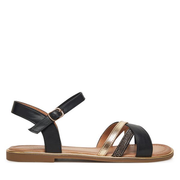 Sandały Clara Barson. Czarne sandały damskie Clara Barson, bez wzorów, bez obcasa, na płaskiej podeszwie. Za 99.99 zł.