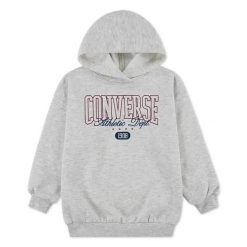 Dziewczęca bluza z kapturem Converse Boyfriend. Szare bluzy z kapturem damskie Converse, l, z materiału. Za 194.00 zł.