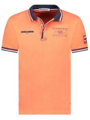 Geographical Norway Koszulka polo "Konbustyble" w kolorze pomarańczowym rozmiar: S. Pomarańczowe koszulki polo męskie Geographical Norway, s, bez wzorów, z bawełny, bez ramiączek. Za 74.63 zł.