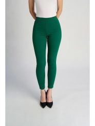 Marks & Spencer Jegginsy w kolorze zielonym rozmiar: 40/L31. Zielone legginsy damskie Marks & Spencer, l, bez wzorów, z materiału. Za 42.08 zł.