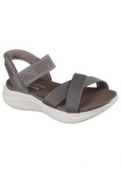 Sandały SKECHERS SLIP - INS ULTRA FLEX 3.0 Szary. Szare sandały damskie Skechers, bez wzorów, z materiału, bez obcasa. Za 318.80 zł.
