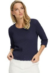 Heine Sweter w kolorze granatowym rozmiar: 46. Niebieskie swetry klasyczne damskie Heine, z bawełny, bez kołnierzyka. Za 68.95 zł.