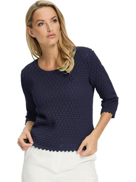 Heine Sweter w kolorze granatowym rozmiar: 46. Niebieskie swetry klasyczne damskie Heine, z bawełny, bez kołnierzyka. Za 68.95 zł.