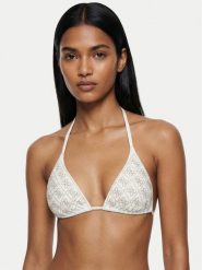 Guess Góra od bikini E6GJ24 KCUO2 Biały. Białe bikini damskie Guess, z aplikacjami. Za 329.99 zł.