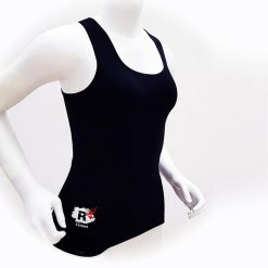 Koszulka bez rękawów techniczna damska techniczna Q-skin, czarna. Czarne bluzki sportowe damskie R-EVENGE, l, bez wzorów, z elastanu, bez ramiączek. Za 107.90 zł.