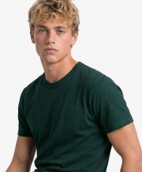Superdry Koszulka Essential Company Logo haftowana z bawełny organicznej. Zielone t-shirty damskie Superdry., s, bez wzorów, z bawełny, bez ramiączek. Za 139.15 zł.