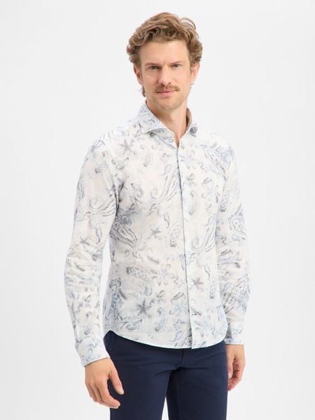 JOOP! Koszula z zawartością lnu - Pai Mężczyźni Slim Fit Bawełna szary, 40. Szare koszule męskie Joop!, m, bez wzorów, z bawełny, bez kołnierzyka, bez ramiączek. Za 479.95 zł.