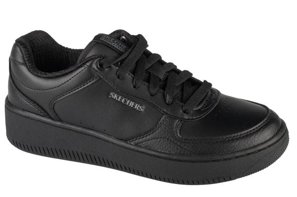 Buty sportowe do chodzenia damskie, Sport Court 2.0 - Core Essential. Czarne buty sportowe na co dzień damskie Skechers, bez wzorów, z materiału, trekkingowe, Skechers Sport. Za 219.99 zł.