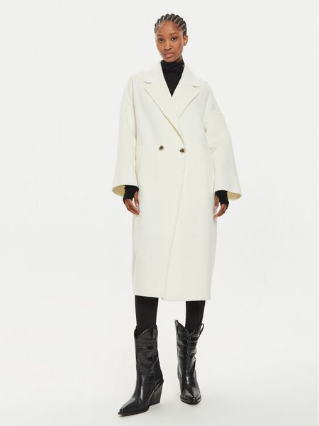 ViCOLO Płaszcz wełniany TS0006 Écru Regular Fit. Płaszcze damskie ViCOLO, m, bez wzorów, z syntetyku. Za 959.99 zł.