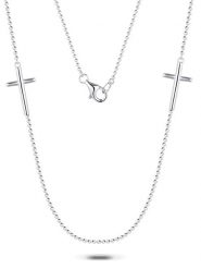 Uomo Srebrny naszyjnik z elementami ozdobnymi - dł. 60 cm rozmiar: onesize. Szare biżuteria dla mężczyzn Uomo, srebrne. Za 97.45 zł.