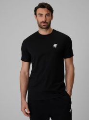 4F T-shirt regular gładki męski - czarny M. Czarne t-shirty męskie 4f, m, bez wzorów, bez kołnierzyka. Za 59.99 zł.