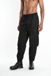 La Haine Inside Us Spodnie Cargo | 3P M1275 | Mężczyzna | Czarny. Czarne spodnie materiałowe męskie La Haine Inside Us, z aplikacjami, z bawełny, eleganckie. W wyprzedaży za 799.00 zł.