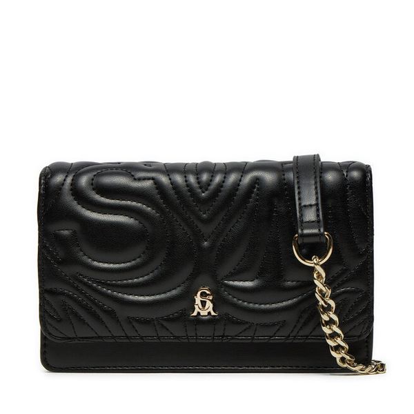 Torebka Steve Madden. Czarne torebki klasyczne damskie Steve Madden, bez wzorów, wizytowe, bez kołnierzyka, bez ramiączek. Za 379.99 zł.