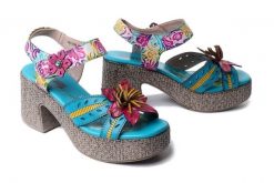 Artiker Relaks 58C1026 turquoise, sandały damskie. Niebieskie sandały damskie Artiker Relaks, bez wzorów, ze skóry, bez obcasa. Za 329.90 zł.