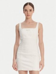 Guess Jeans Sukienka jeansowa W6GK00 D7871 Écru Regular Fit. Sukienki damskie Guess Jeans, xs, z aplikacjami, z bawełny, bez kołnierzyka, bez ramiączek. Za 439.99 zł.