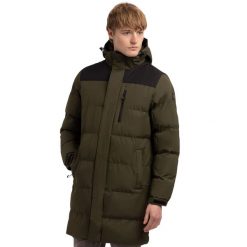 Męska Kurtka Ocieplana Clipster. Zielone kurtki męskie Trespass, m, bez wzorów, z materiału, z kapturem. Za 309.99 zł.